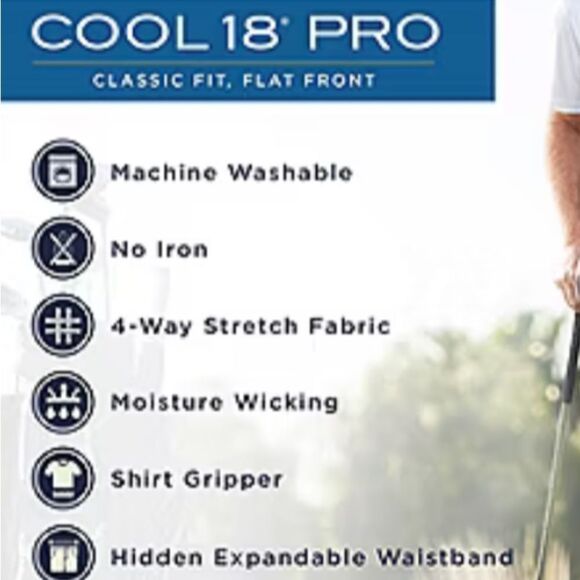 NWT Mens Haggar Cool 18 Pro Classic Fit Pants Tan Sz 38x29L - Picture 7 of 8